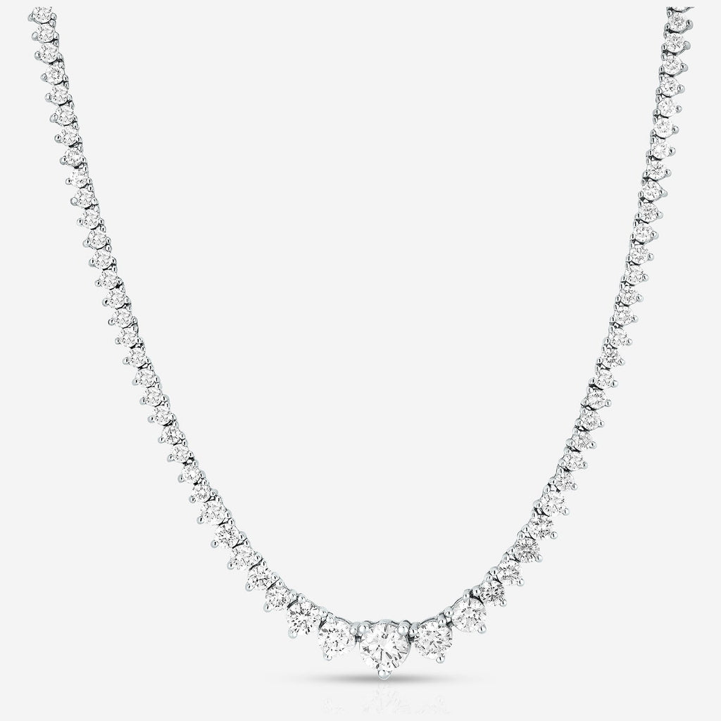 20 CT Created White Sapphire Graduated Tennis Necklace - G-H Color, SI Clarity