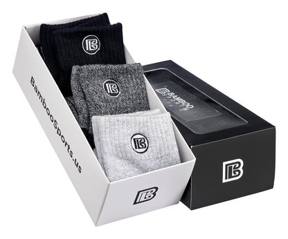 Premium Bamboo Rayon Quarter High Crew Socks - 3 Pair and 6 Pair Packs Available