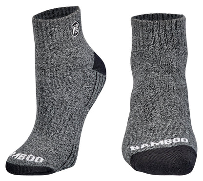 Premium Bamboo Rayon Quarter High Crew Socks - 3 Pair and 6 Pair Packs Available
